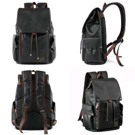 Sac à dos cuir multifonction Unisex noire