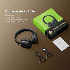 ORAIMO casque Bluetooth Over-Ear noir batterie longue durée