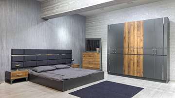 CHAMBRE A COUCHER ARMOIRE 6BATTANTS 5PIECES