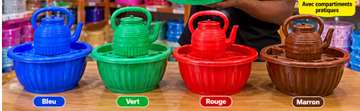 Maksel bac plastique pour ablutions couleurs variées