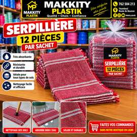 Makkity Plastik serpillières 12 pièces