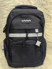 Sac à dos noir robuste multi-poches bandes réfléchissantes