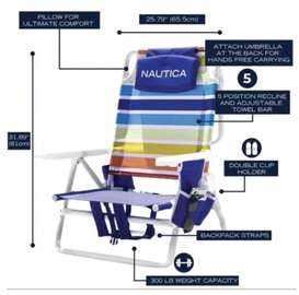 Chaise de plage pliable NAUTICA
