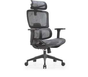 PROMO Chaise bureau ergonomique noire appui-tête réglable