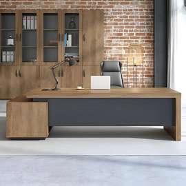 Bureau bois moderne passe-câbles