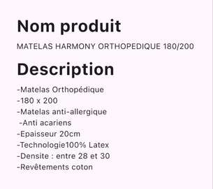 Matelas orthopédique 180/200