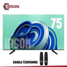 TELEVISEUR IBSON 75' SMART ANDROID + 2 TELECOMMANDES