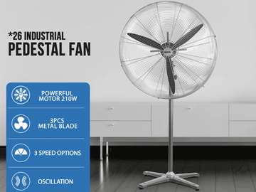 VENTILATEUR INDUSTRIEL SUR PIED GEEPAS METAL SANS TELECOM