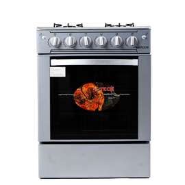 Cuisinière Astech gaz 4 brûleurs inox 6 commandes