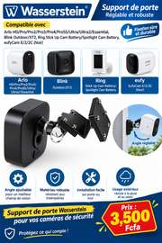 Support de porte Wasserstein compatible avec Arlo HD
