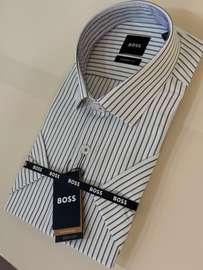 Boss chemise rayée fines rayures blanc