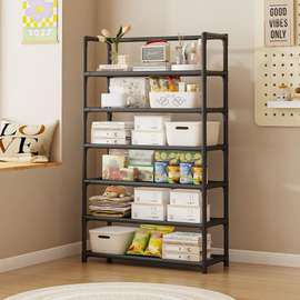 Étagère métal 6 niveaux noire rangement maison bureau