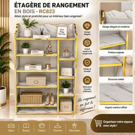 Étagère de Rangement  – Design  et Doré