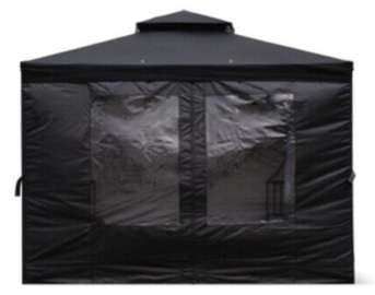 Gazebo noir en métal 2m95 x 2m95 x 2m7