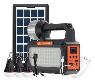 Kit Énergie Solaire Ampoules+lampe torche+usb+radio