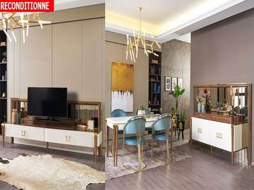 MEUBLE TV PARIS 210*44*180 +TABLE A MANGER
