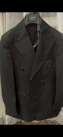Veste noire double boutonnage coupe ajustée