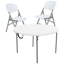 Table Ronde avec 2 chaises Élégante Et Fonctionnelle