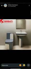 ensemble lavabo et WC marbré design