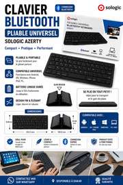 Sologic Clavier Bluetooth Pliable AZERTY Compact