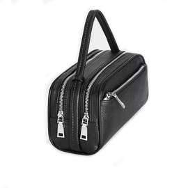 Sac de poignet en cuir véritable pour hommes