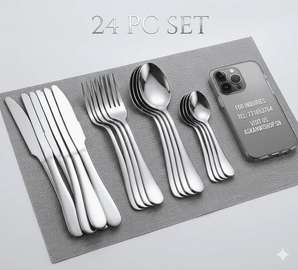 Couverts 24 Pièces en Acier Inoxydable