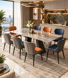 TABLE A MANGER EXTENSIBLE 8PLACES 160X200 GRIS