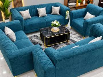 Ensemble canapé 3+2+1 velours  vert  menthe design chic