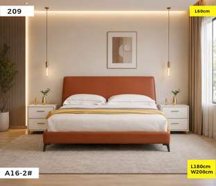 LIT DESIGN CAPITONNÉ AVEC 2 TABLES DE CHEVET