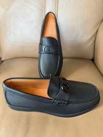 Mocassins cuir noir CRISTIAN DIOR confort et élégance