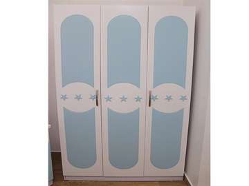 CHAMBRE A COUCHER ENFANT COMPLETE /BLEU CLAIR/BLANCHE