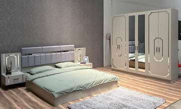 CHAMBRE A COUCHER ARMOIRE 6BATTANTS 5PIECES