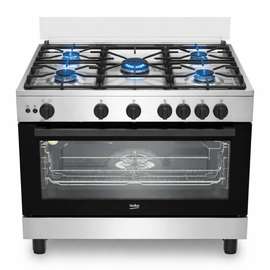 CUISINIERE 5FEUX BEKO 90X60 A GAZ INOX BGGR11125GX