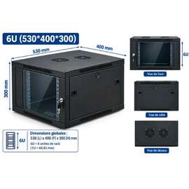 Coffret informatique U6 vantilo +multiprise 530*400*300*