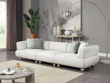 CANAPE EN TISSU 3 PLACES S-1251 COULEUR COKE-70 GRIS