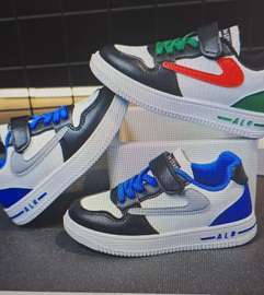 Baskets confort lacets+velcro design coloré