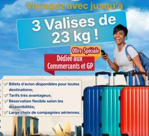 Billet d'avion pour les GP et Commerçants