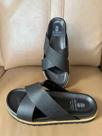 sandales cuir noir Brunello Cucinelli