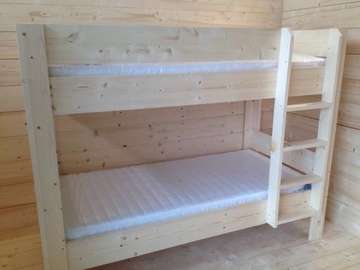 Lit superposé bois massif naturel 2 couchages enfants