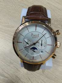 Piaget Montre Quartz Cuir Noir et Marron Chronographe