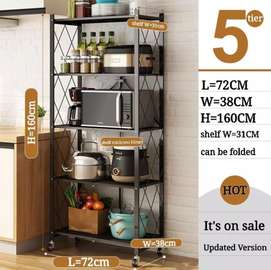 ETAGERE Rangement en Metal Pliable 5 Niveaux