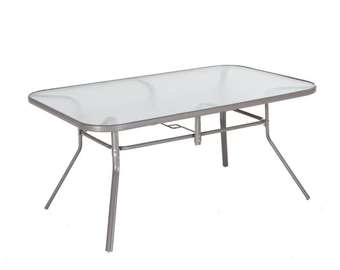 Table à manger extérieur/intérieur en verre 6 places