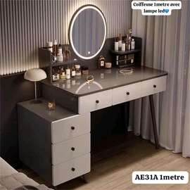 Coiffeuse moderne avec miroir lampe led