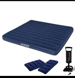 Intex matelas gonflable double bleu marine avec pompe