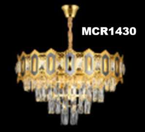Lustre cristal doré moyen MCR1430 élégant