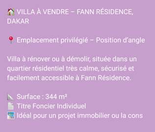Fann résidence: Villa d'angle à réfectionner