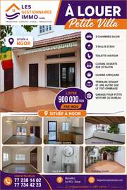 À LOUER – Une Petite Villa R+1 à Ngor
