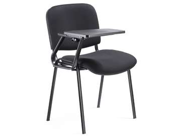 CHAISE ECOLIER AVEC SUPPORT TABLETTE TISSU NOIR