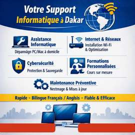 Support Informatique Dakar – Dépannage PC/Mac & Réseaux