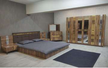 CHAMBRE A COUCHER 6BATTANTS 5PIECES MILA GRIS DORE